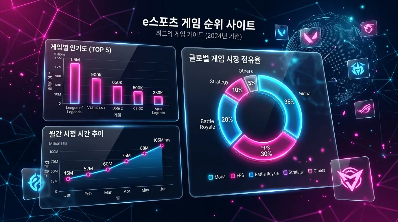 e스포츠 게임 순위 사이트